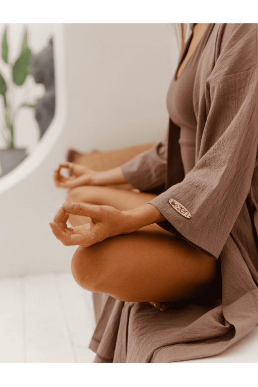 "OKINAWA" WOMEN'S KIMONO IN CAPPUCCINO COLOR