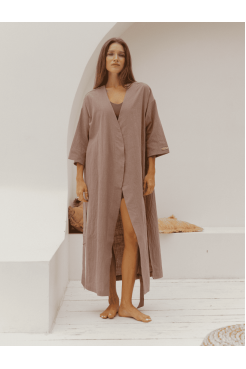 "OKINAWA" WOMEN'S KIMONO IN CAPPUCCINO COLOR