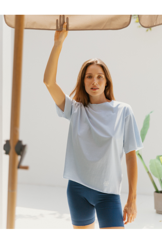 "NEW YORK" STRIPED COTTON WOMEN'S T-SHIRT