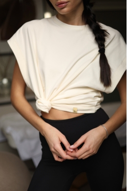 "CASABLANCA" WOMEN'S T-SHIRT IN MILK COLOR