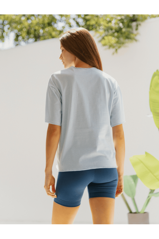 "NEW YORK" STRIPED COTTON WOMEN'S T-SHIRT
