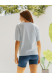 "NEW YORK" STRIPED COTTON WOMEN'S T-SHIRT