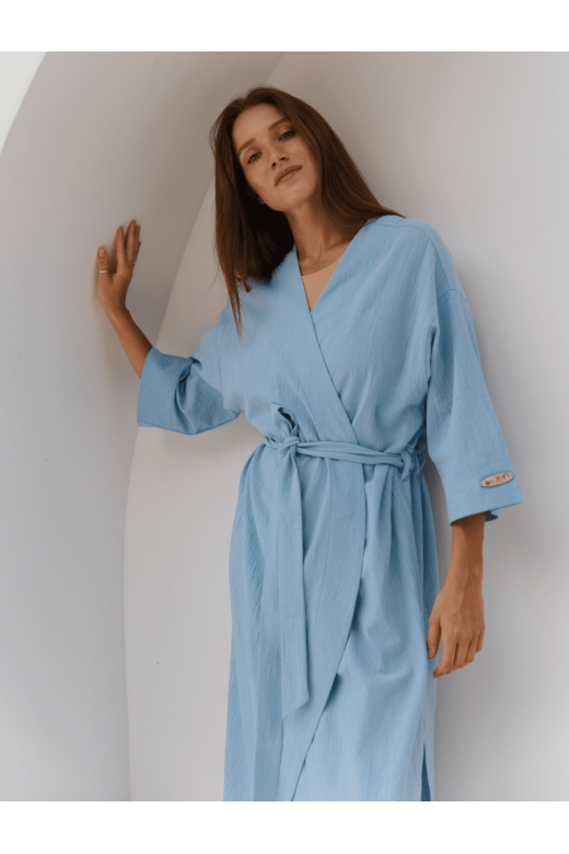 "OKINAWA" WOMEN'S BLUE KIMONO