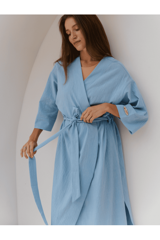 "OKINAWA" WOMEN'S BLUE KIMONO