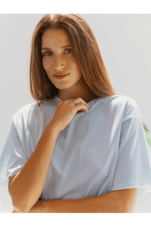 "NEW YORK" STRIPED COTTON WOMEN'S T-SHIRT
