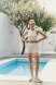 "LIEN - NONTSA" WOMEN'S MILK-COLORED SET WITH EMBROIDERED BICYCLES