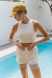 "LIEN - NONTSA" WOMEN'S MILK-COLORED SET WITH EMBROIDERED BICYCLES
