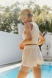 "LIEN - NONTSA" WOMEN'S MILK-COLORED SET WITH EMBROIDERED BICYCLES