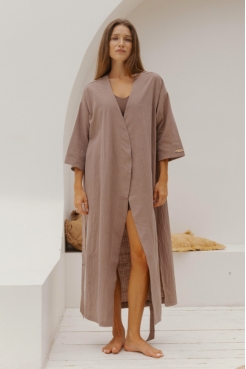 "OKINAWA" WOMEN'S KIMONO IN CAPPUCCINO COLOR
